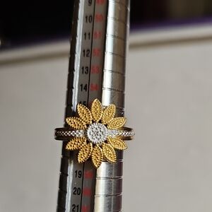 Sunflower Gold and Silver Ring